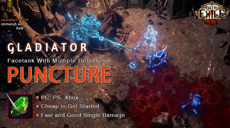 [3.12] PoE Heist Gladiator Bleed Puncture Duelist Tank Build (PC,PS4,Xbox,Mobile)
